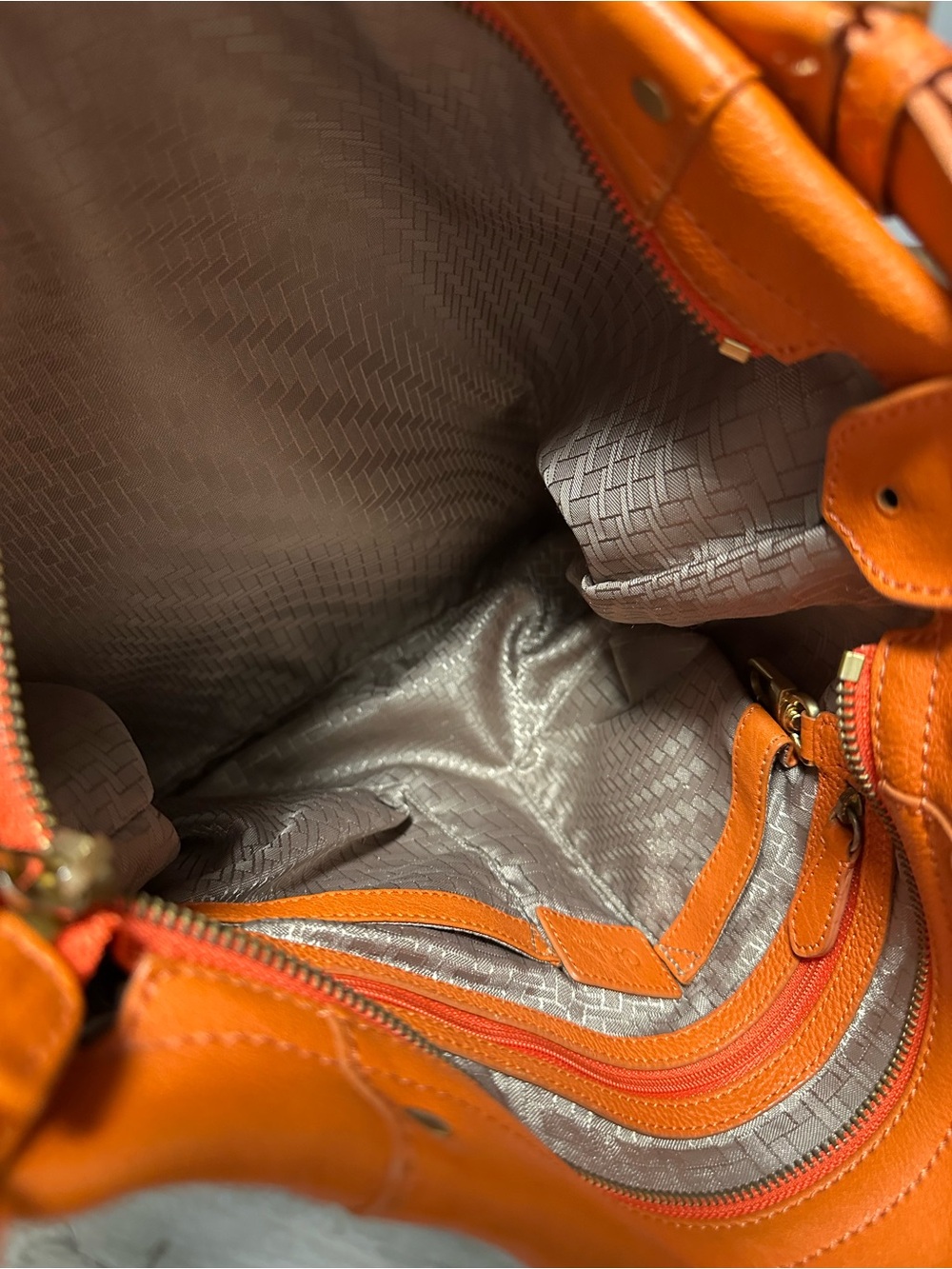 Cole Haan Orange Leather Hobo with Tassel Charm - Picture 8 of 9